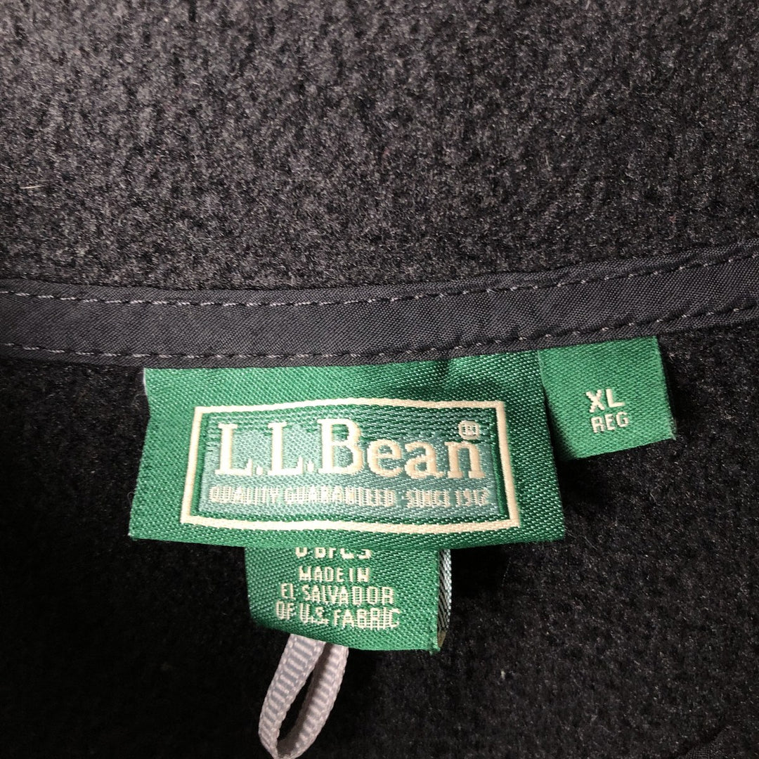 90s-00'S LLBean Half-Snap Fleece Pullover, Men's XL equivalent, Vintage polyester black type Vintage Second Hand