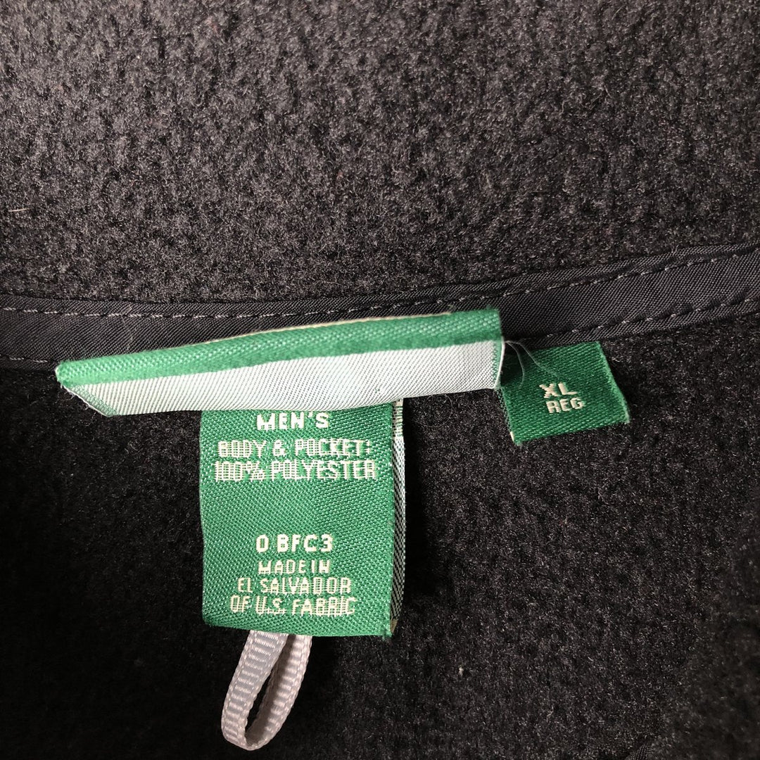 90s-00'S LLBean Half-Snap Fleece Pullover, Men's XL equivalent, Vintage polyester black type Vintage Second Hand