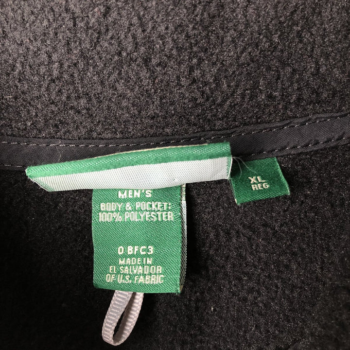 90s-00'S LLBean Half-Snap Fleece Pullover, Men's XL equivalent, Vintage polyester black type Vintage Second Hand