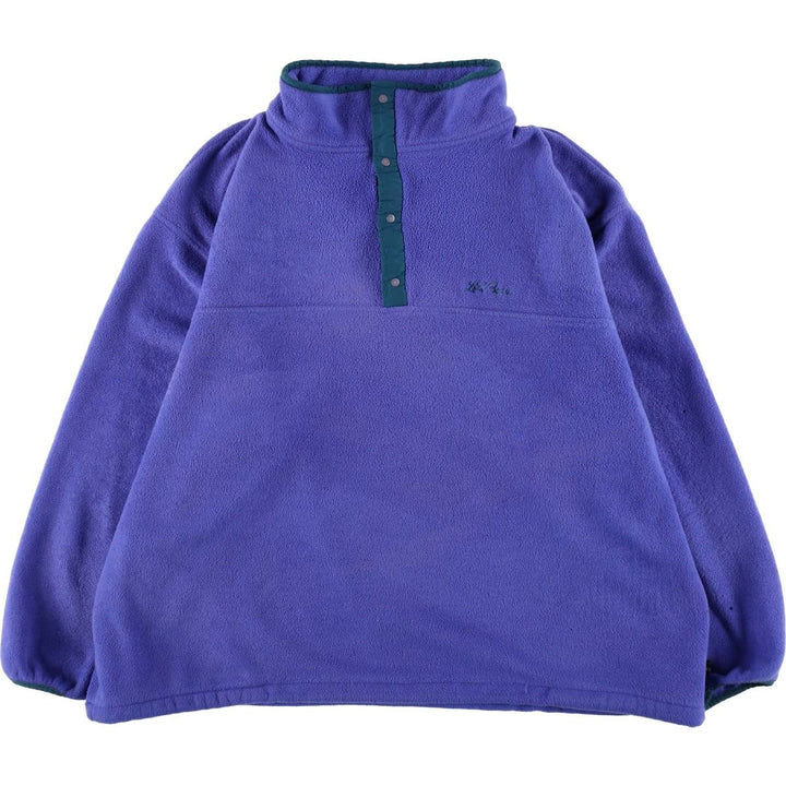 1990'S LLBean Half-Snap Fleece Pullover, Men's Size L, Vintage unclear Purple type blue-purple Vintage Second Hand