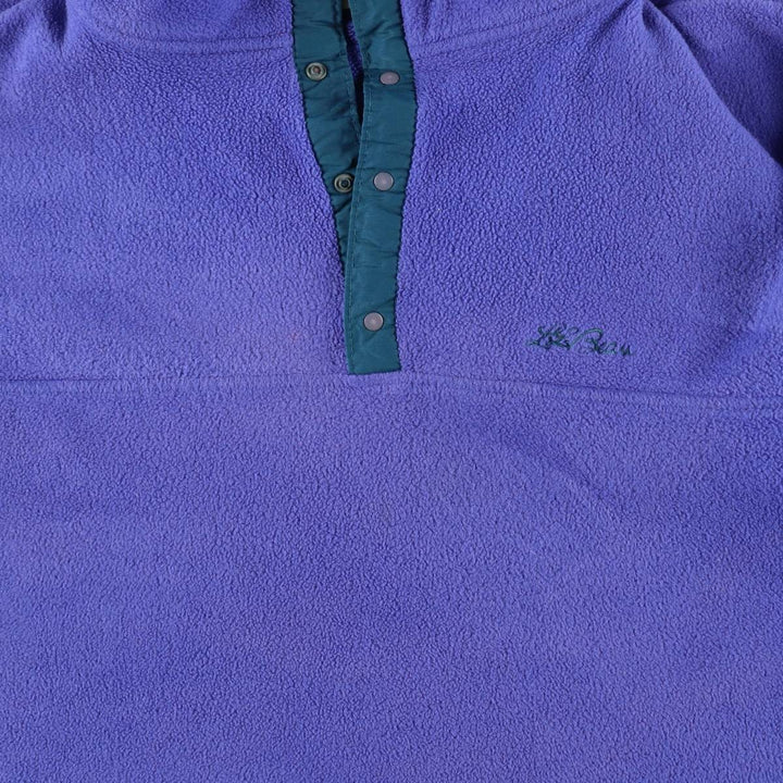 1990'S LLBean Half-Snap Fleece Pullover, Men's Size L, Vintage unclear Purple type blue-purple Vintage Second Hand