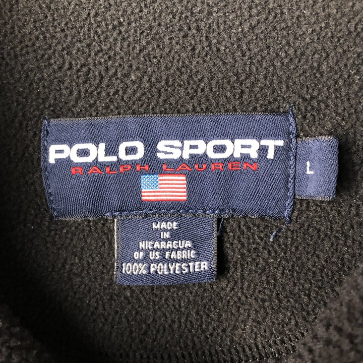 1990'S Ralph Lauren POLO SPORT Half-Zip Fleece Pullover, Men's Size L (approx.), Vintage polyester black type Vintage Second Hand