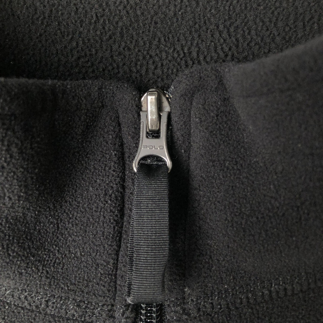 1990'S Ralph Lauren POLO SPORT Half-Zip Fleece Pullover, Men's Size L (approx.), Vintage polyester black type Vintage Second Hand