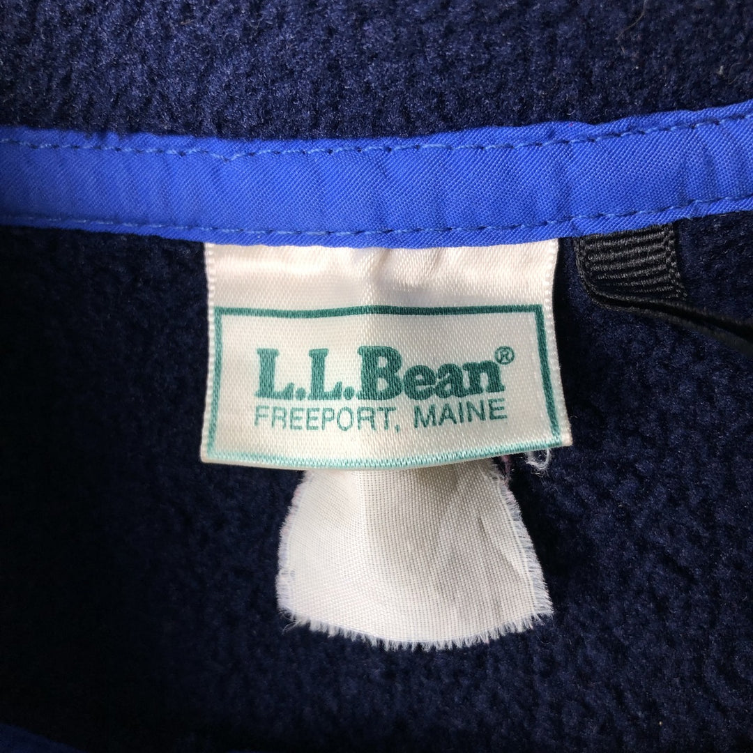 ~90'S LLBean Half-Button Fleece Pullover, Men's XL equivalent, Vintage unclear navy blue type Vintage Second Hand