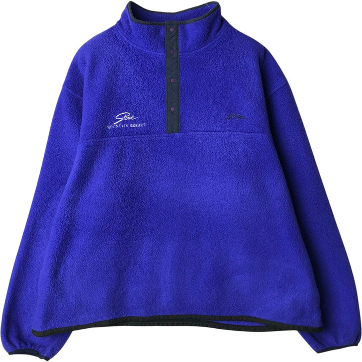Vintage LLBean half-button fleece pullover from the 1990s, men's size XXL equivalent. unclear blue type Vintage Second Hand