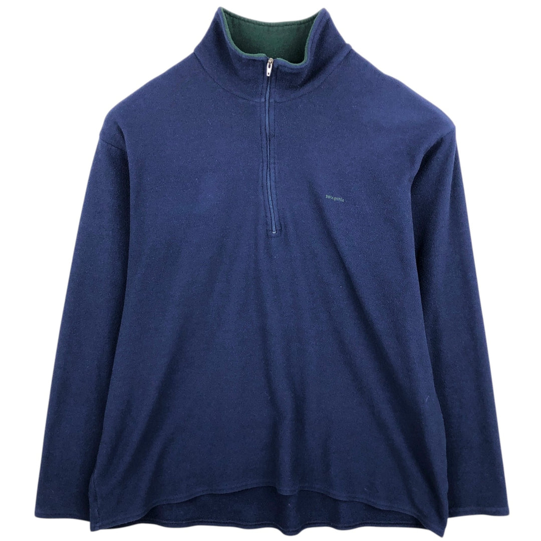 90'S Patagonia Capilene 43470SP99 Half-Zip Fleece Pullover, Made in USA, Men's XL equivalent. polyester navy blue type Vintage Second Hand
