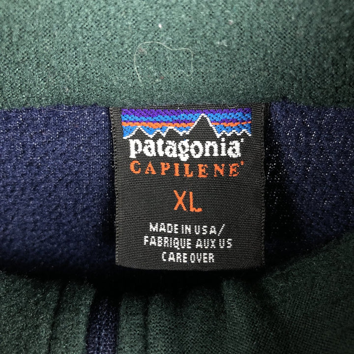 90'S Patagonia Capilene 43470SP99 Half-Zip Fleece Pullover, Made in USA, Men's XL equivalent. polyester navy blue type Vintage Second Hand