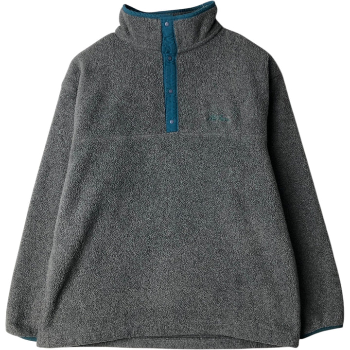 Vintage LLBean half-button fleece pullover from the 80s-90s, men's size L (approx.). unclear gray type Vintage Second Hand