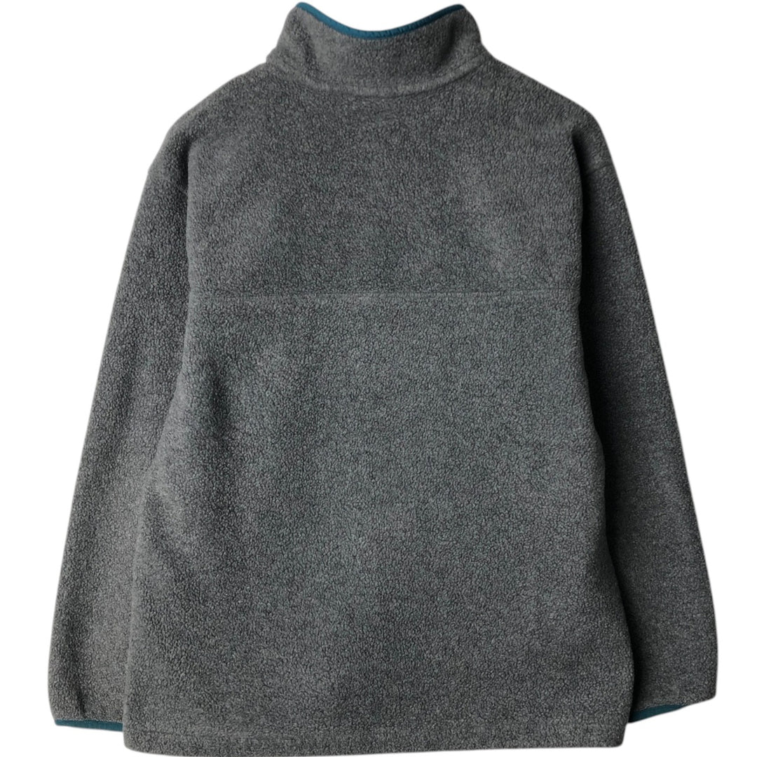 Vintage LLBean half-button fleece pullover from the 80s-90s, men's size L (approx.). unclear gray type Vintage Second Hand
