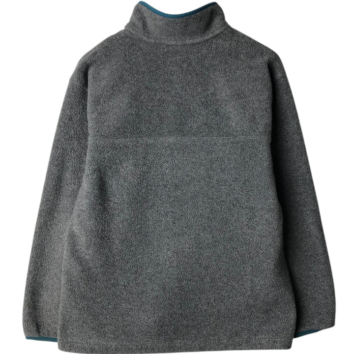 Vintage LLBean half-button fleece pullover from the 80s-90s, men's size L (approx.). unclear gray type Vintage Second Hand