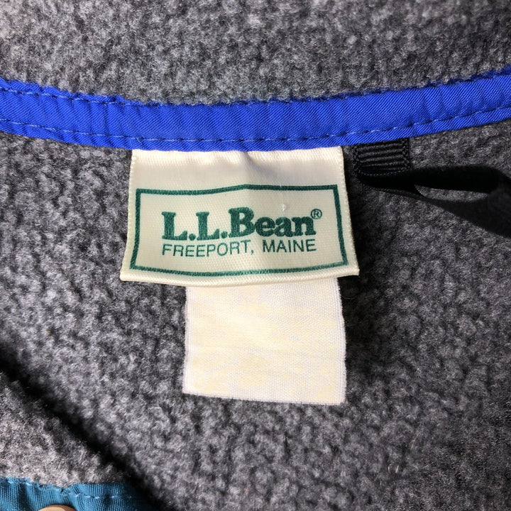 Vintage LLBean half-button fleece pullover from the 80s-90s, men's size L (approx.). unclear gray type Vintage Second Hand