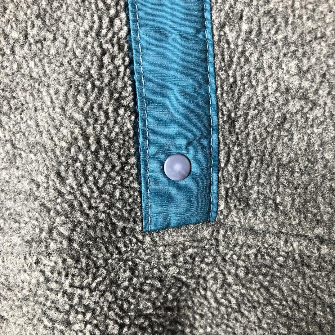 Vintage LLBean half-button fleece pullover from the 80s-90s, men's size L (approx.). unclear gray type Vintage Second Hand