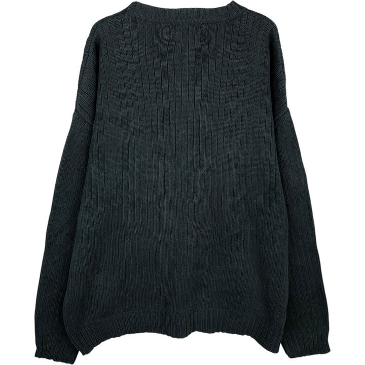 80'S Ralph Lauren CHAPS ribbed cotton knit sweater, men's size L, vintage cotton black type Vintage Second Hand