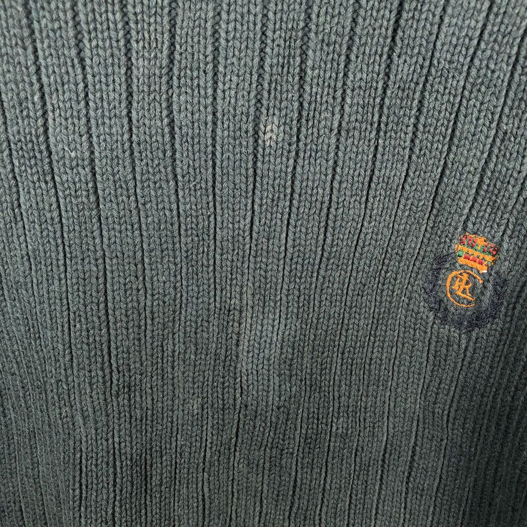 80'S Ralph Lauren CHAPS ribbed cotton knit sweater, men's size L, vintage cotton black type Vintage Second Hand