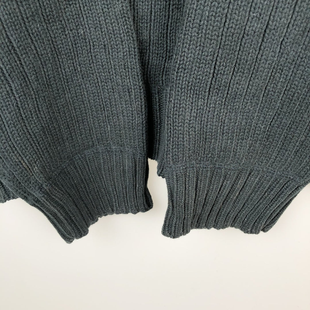 80'S Ralph Lauren CHAPS ribbed cotton knit sweater, men's size L, vintage cotton black type Vintage Second Hand