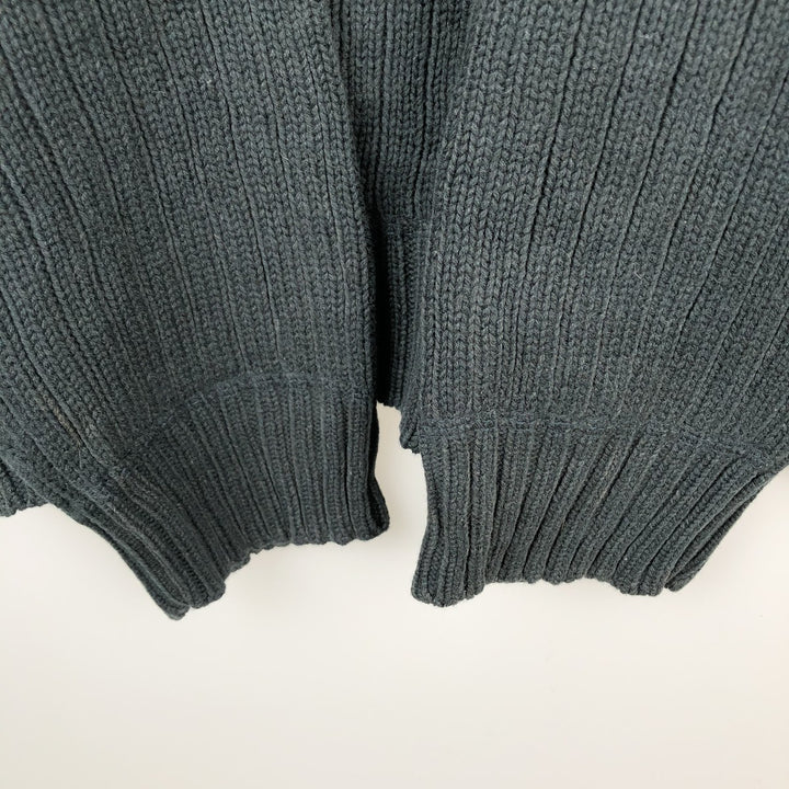 80'S Ralph Lauren CHAPS ribbed cotton knit sweater, men's size L, vintage cotton black type Vintage Second Hand
