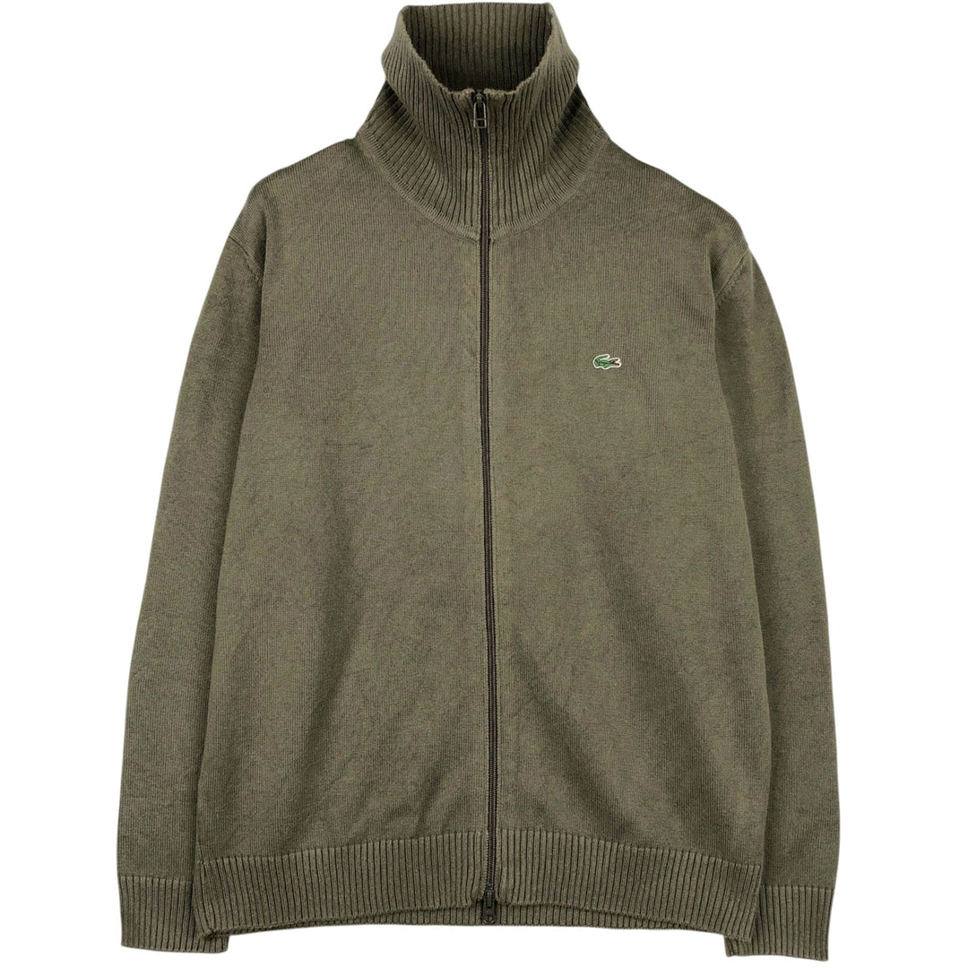 Lacoste Driver's Knit Sweater, Size 6, Men's XL cotton beige type brown Vintage Second Hand