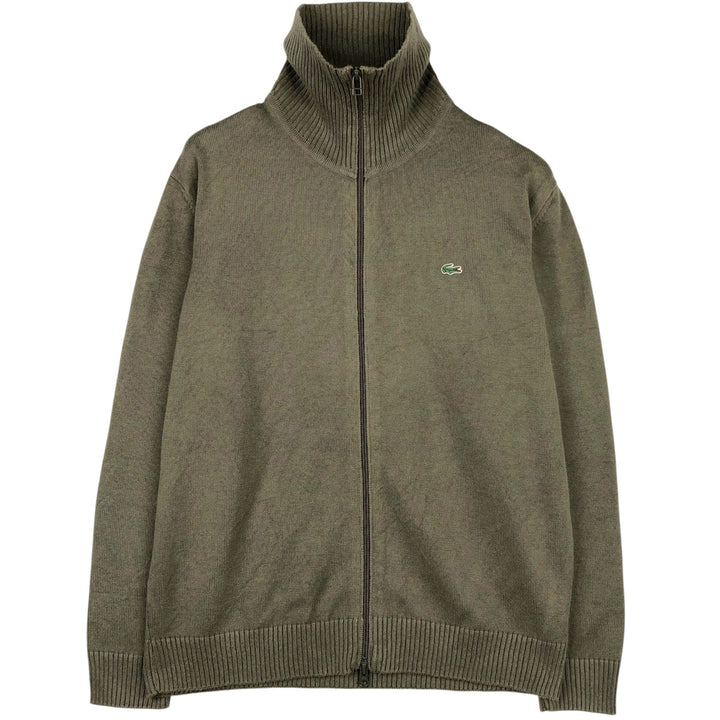 Lacoste Driver's Knit Sweater, Size 6, Men's XL cotton beige type brown Vintage Second Hand