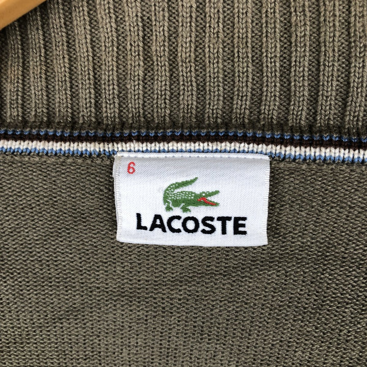 Lacoste Driver's Knit Sweater, Size 6, Men's XL cotton beige type brown Vintage Second Hand