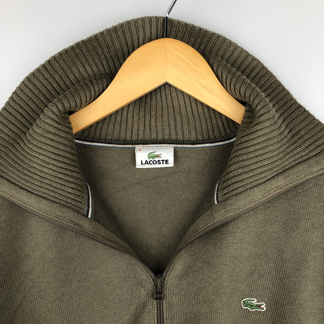 Lacoste Driver's Knit Sweater, Size 6, Men's XL cotton beige type brown Vintage Second Hand
