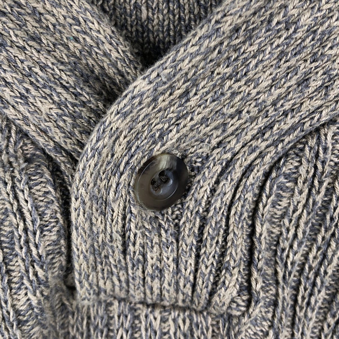 90s-00'S Eddie Bauer Rib-Knit Henley Neck Cotton Sweater, Men's Size M (Equivalent), Vintage cotton beige type brown Vintage Second Hand
