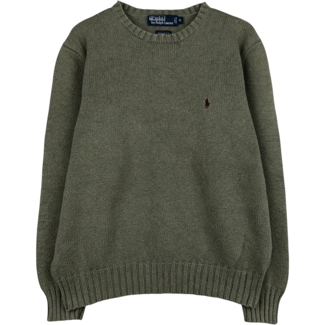 Ralph Lauren POLO by Ralph Lauren Cotton Knit Sweater Men's M Size cotton Khaki type Vintage Second Hand