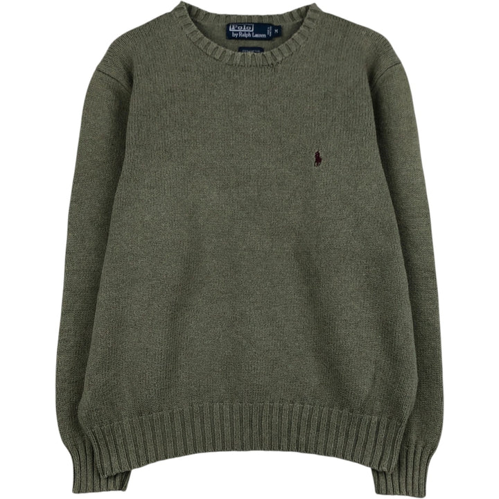 Ralph Lauren POLO by Ralph Lauren Cotton Knit Sweater Men's M Size cotton Khaki type Vintage Second Hand