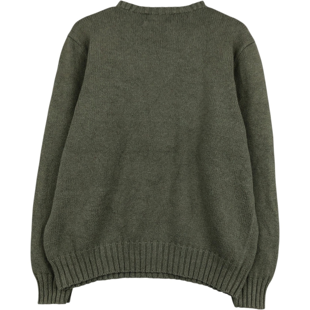 Ralph Lauren POLO by Ralph Lauren Cotton Knit Sweater Men's M Size cotton Khaki type Vintage Second Hand
