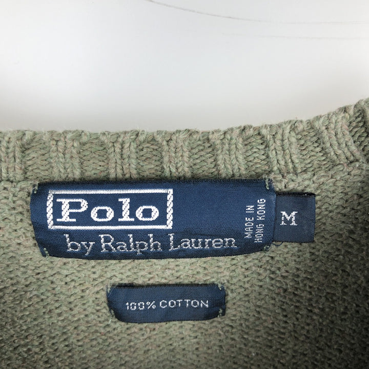 Ralph Lauren POLO by Ralph Lauren Cotton Knit Sweater Men's M Size cotton Khaki type Vintage Second Hand