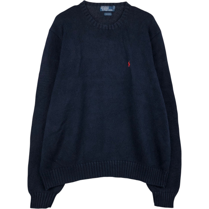 Ralph Lauren POLO by Ralph Lauren Cotton Knit Sweater Men's XXL cotton navy blue type Vintage Second Hand