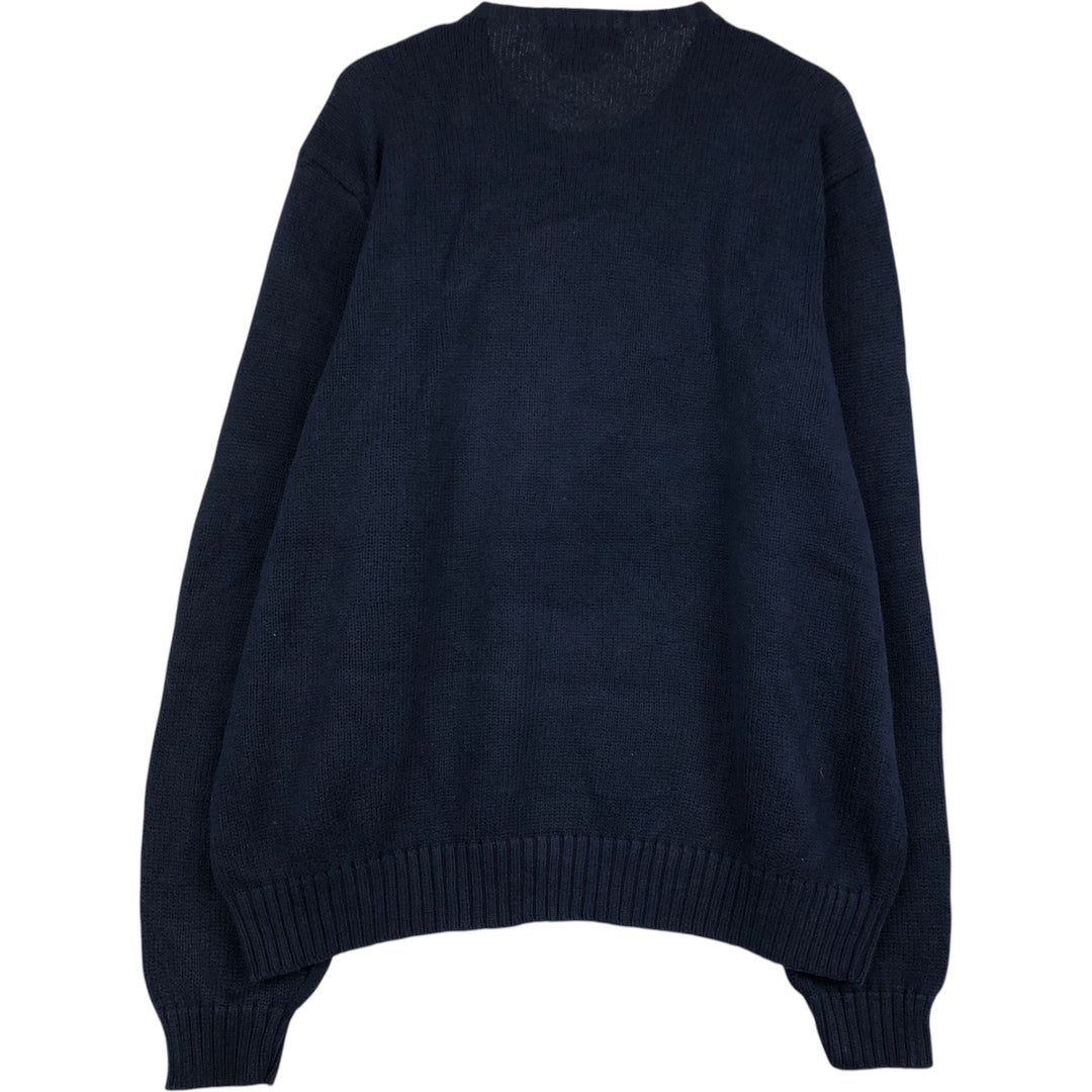 Ralph Lauren POLO by Ralph Lauren Cotton Knit Sweater Men's XXL cotton navy blue type Vintage Second Hand