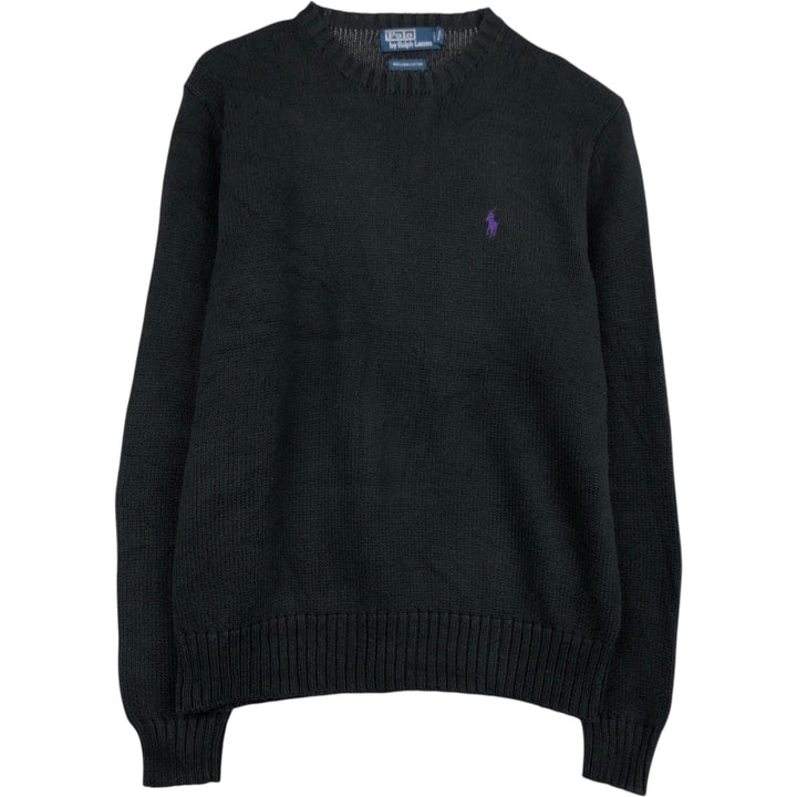 Ralph Lauren POLO by Ralph Lauren Pima cotton knit sweater, men's size M Pima Cotton black type Vintage Second Hand