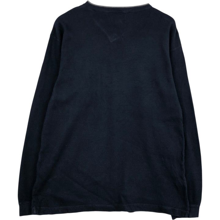 Ralph Lauren Chaps V-neck cotton knit sweater, size L, men's cotton navy blue type Vintage Second Hand