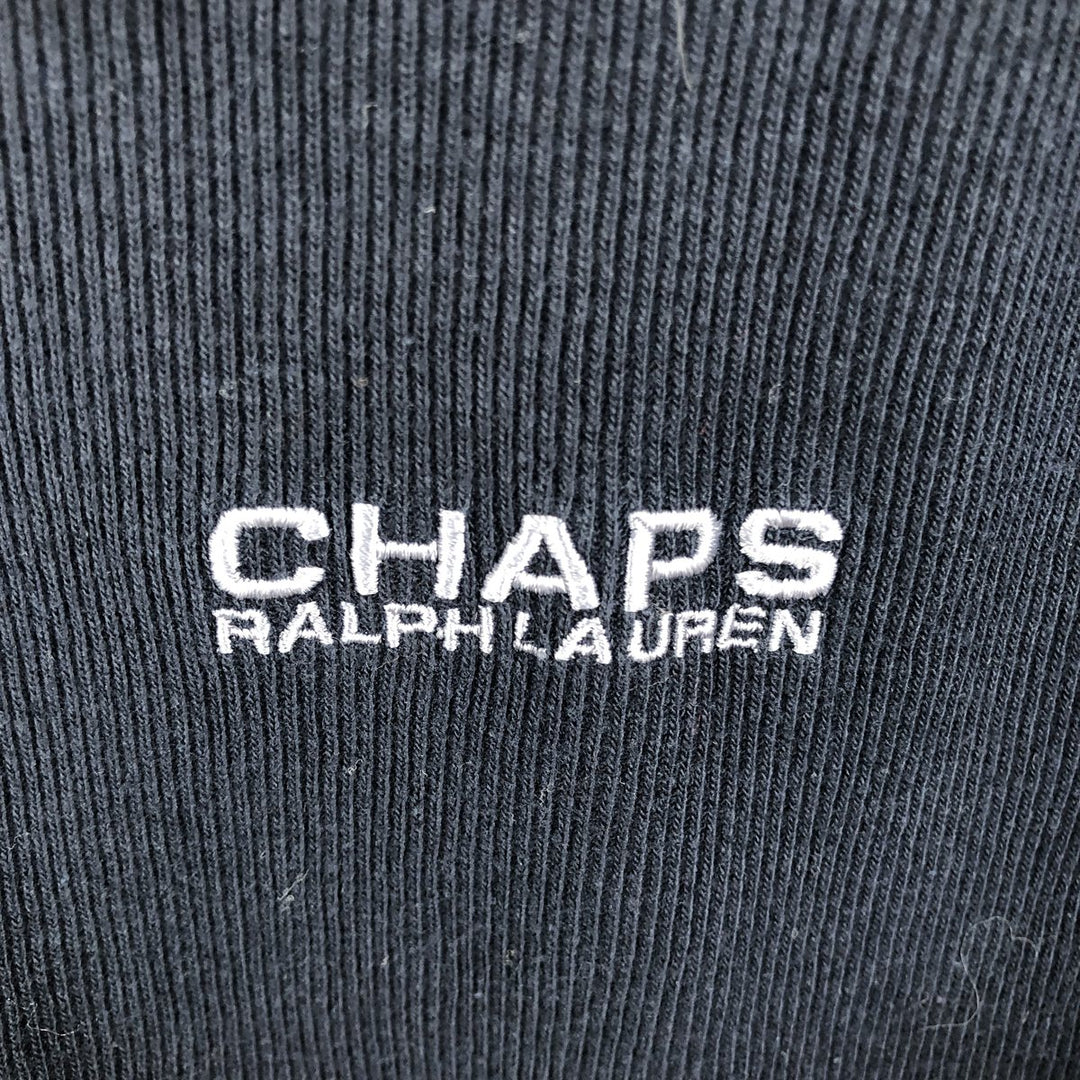 Ralph Lauren Chaps V-neck cotton knit sweater, size L, men's cotton navy blue type Vintage Second Hand