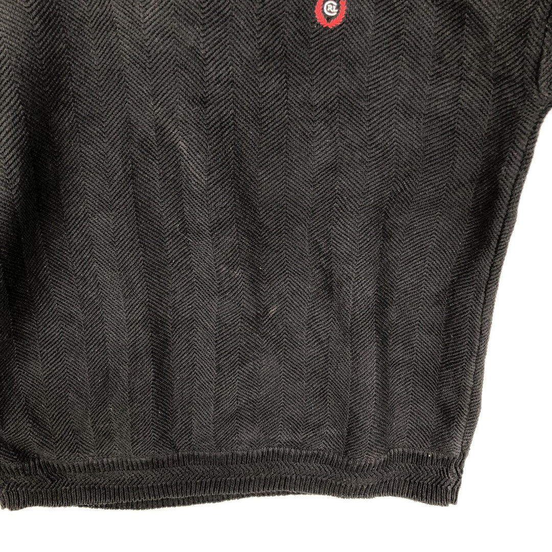 Ralph Lauren CHAPS herringbone cotton knit sweater, men's size M cotton black type Vintage Second Hand