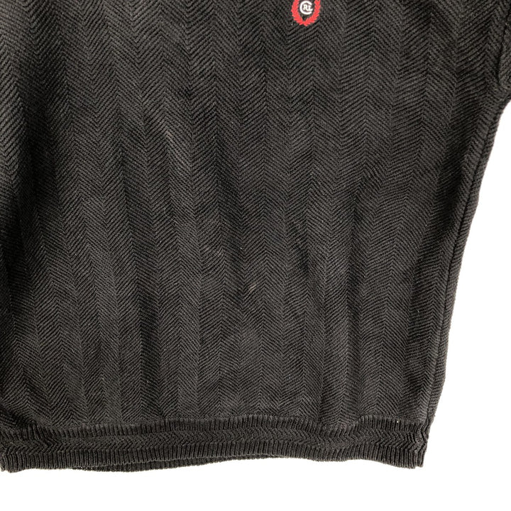 Ralph Lauren CHAPS herringbone cotton knit sweater, men's size M cotton black type Vintage Second Hand