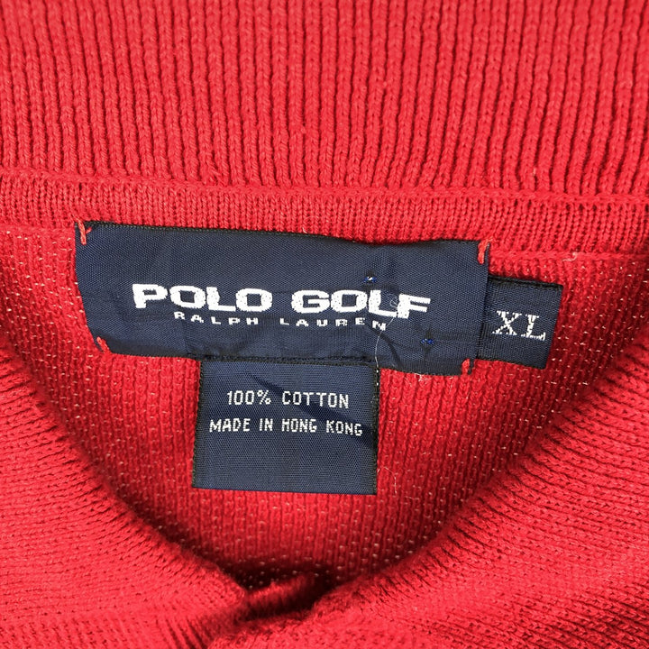Ralph Lauren POLO GOLF Polo Knit Sweater, Men's Size XL (approx.) cotton red type Vintage Second Hand