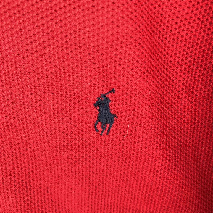 Ralph Lauren POLO GOLF Polo Knit Sweater, Men's Size XL (approx.) cotton red type Vintage Second Hand