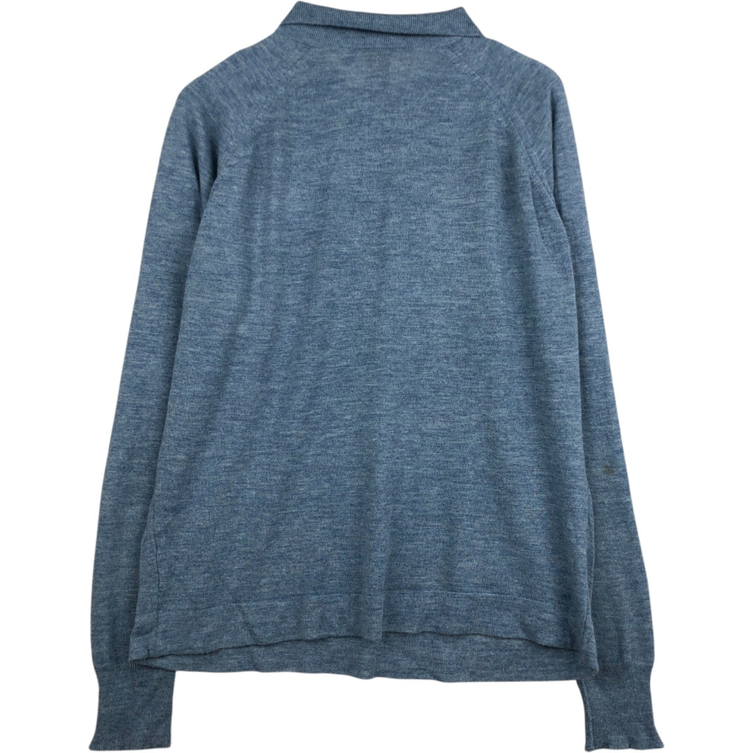 LORD JEFF TALL FELLOW Polo Knit Sweater, Made in USA, Men's XL equivalent, Vintage. Oron Acrylic Blue type light blue Vintage Second Hand