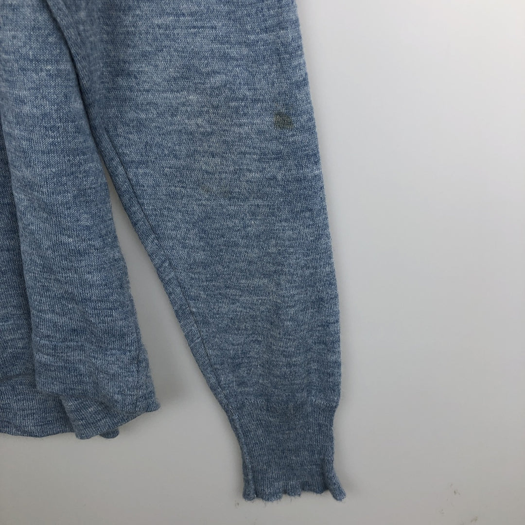 LORD JEFF TALL FELLOW Polo Knit Sweater, Made in USA, Men's XL equivalent, Vintage. Oron Acrylic Blue type light blue Vintage Second Hand