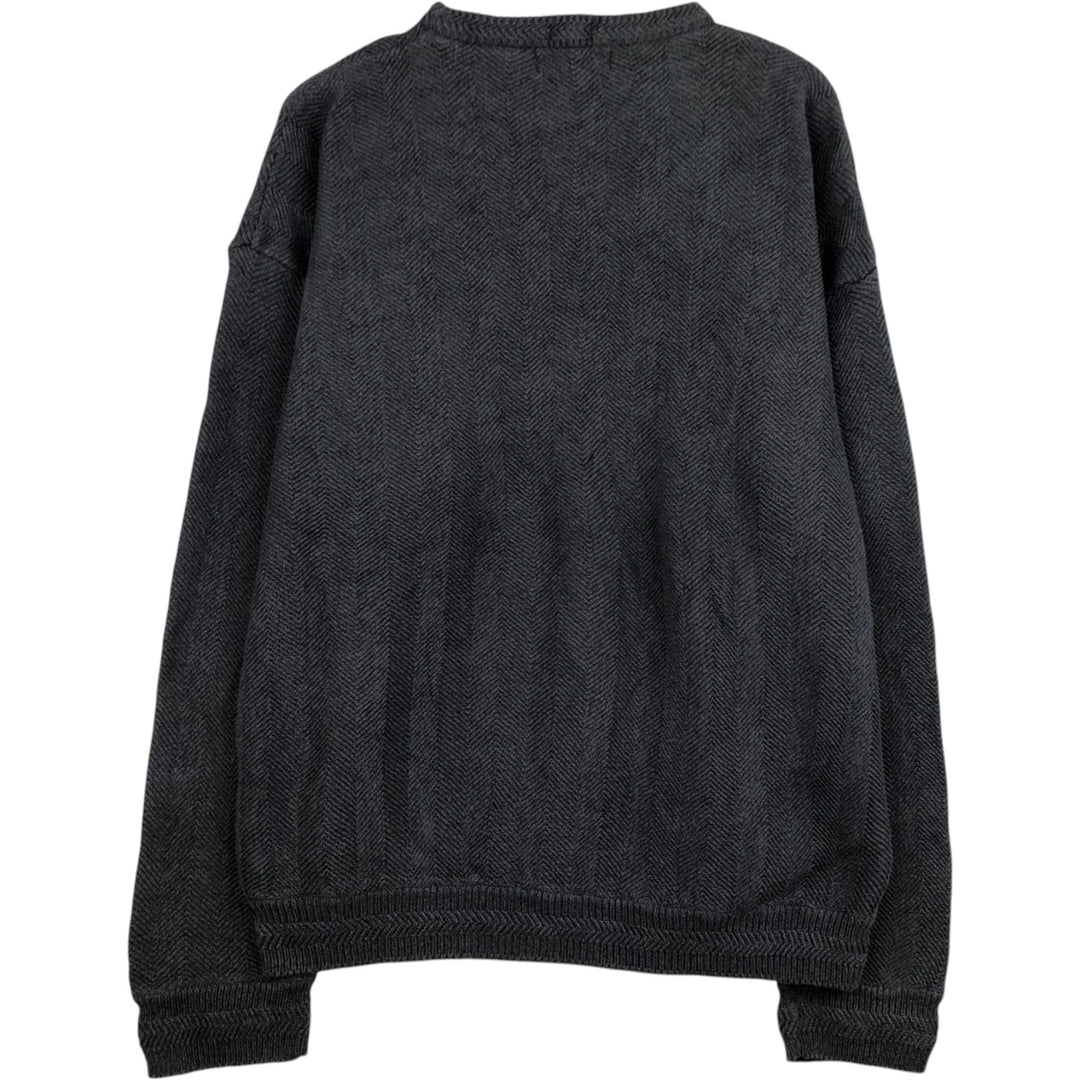 Ralph Lauren CHAPS Herringbone Cotton Knit Sweater Men's XL cotton gray type Vintage Second Hand