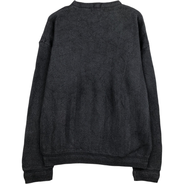 Ralph Lauren CHAPS Herringbone Cotton Knit Sweater Men's XL cotton gray type Vintage Second Hand
