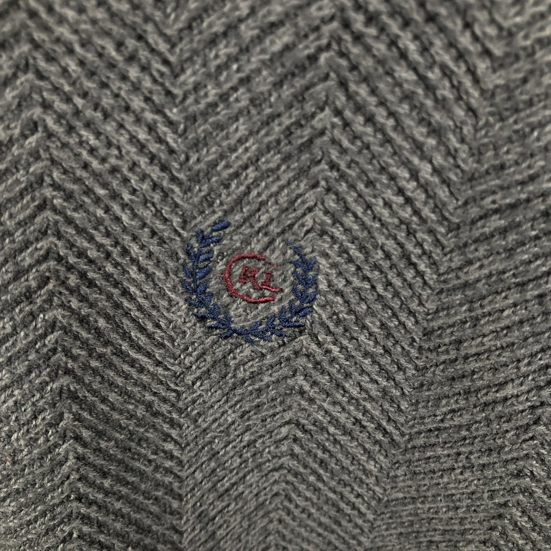 Ralph Lauren CHAPS Herringbone Cotton Knit Sweater Men's XL cotton gray type Vintage Second Hand