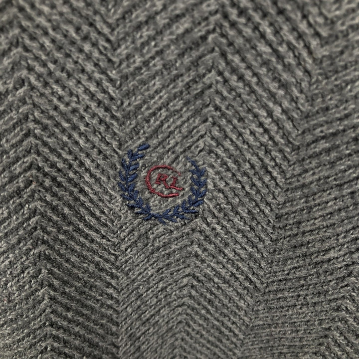 Ralph Lauren CHAPS Herringbone Cotton Knit Sweater Men's XL cotton gray type Vintage Second Hand