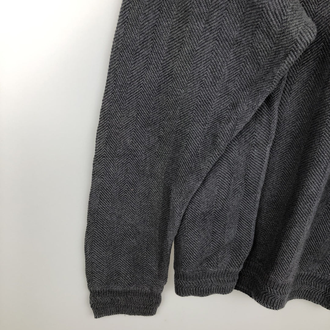 Ralph Lauren CHAPS Herringbone Cotton Knit Sweater Men's XL cotton gray type Vintage Second Hand