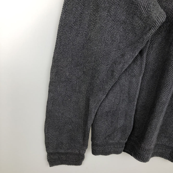 Ralph Lauren CHAPS Herringbone Cotton Knit Sweater Men's XL cotton gray type Vintage Second Hand