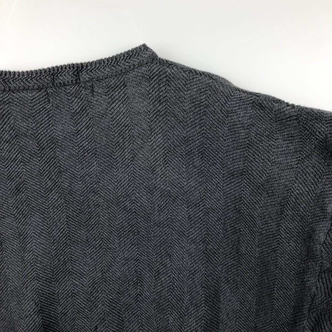 Ralph Lauren CHAPS Herringbone Cotton Knit Sweater Men's XL cotton gray type Vintage Second Hand