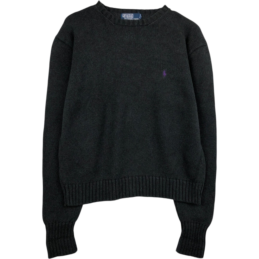 Ralph Lauren POLO by Ralph Lauren Cotton Knit Sweater Men's S cotton black type Vintage Second Hand