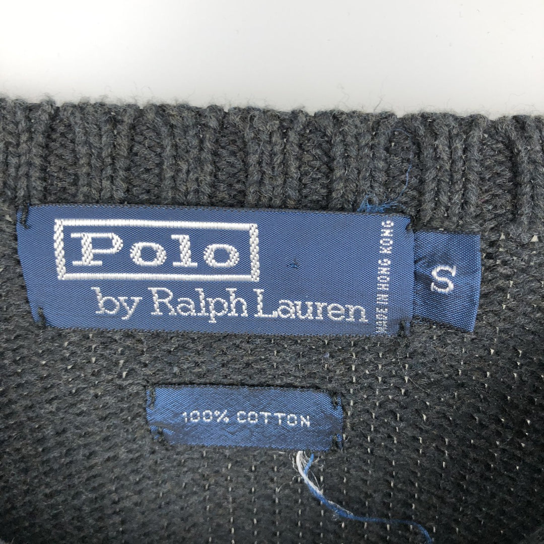 Ralph Lauren POLO by Ralph Lauren Cotton Knit Sweater Men's S cotton black type Vintage Second Hand