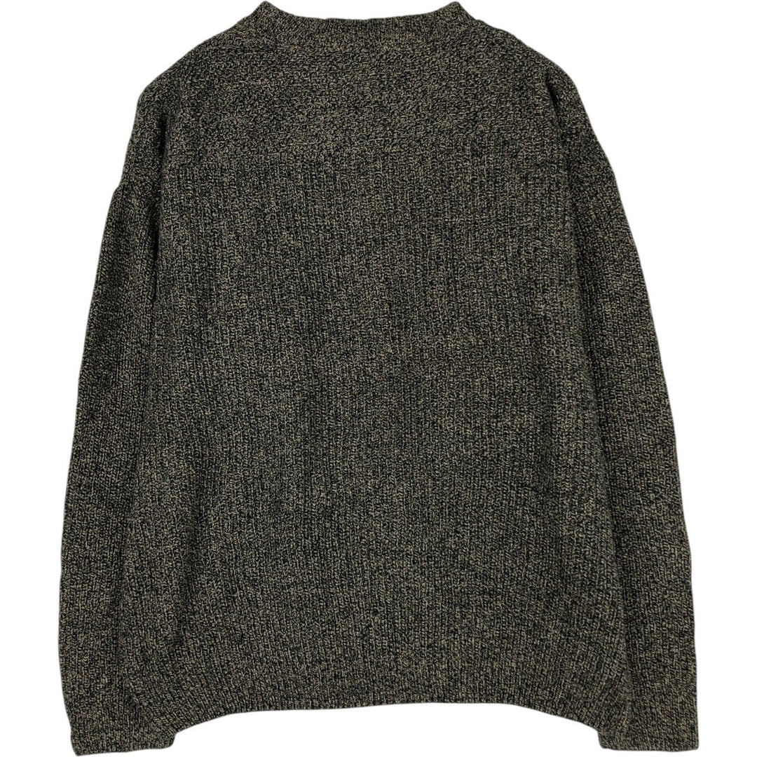 90'S Eddie Bauer Henley Neck Cotton Knit Sweater, Made in USA, Men's Size XL, Vintage cotton Beige type Vintage Second Hand